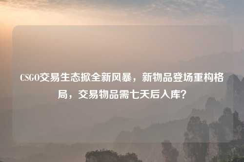 CSGO交易生态掀全新风暴，新物品登场重构格局，交易物品需七天后入库？