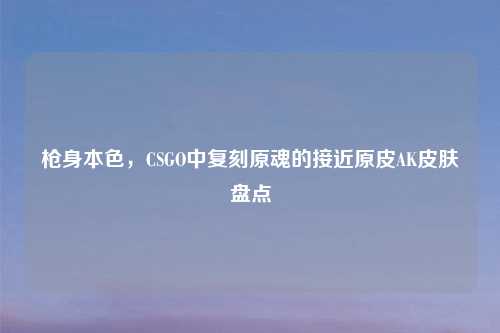 枪身本色，CSGO中复刻原魂的接近原皮AK皮肤盘点