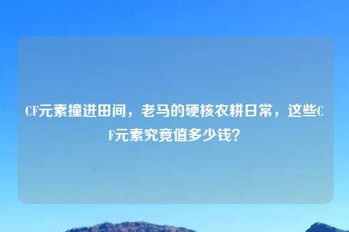 CF元素撞进田间，老马的硬核农耕日常，这些CF元素究竟值多少钱？