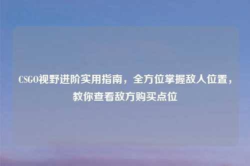 CSGO视野进阶实用指南，全方位掌握敌人位置，教你查看敌方购买点位