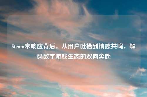 Steam未响应背后，从用户吐槽到情感共鸣，解码数字游戏生态的双向奔赴