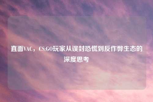 直面VAC，CS:GO玩家从误封恐慌到反作弊生态的深度思考