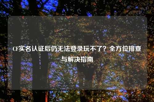 CF实名认证后仍无法登录玩不了？全方位排查与解决指南
