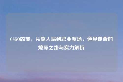 CSGO森破，从路人局到职业赛场，道具传奇的燎原之路与实力解析
