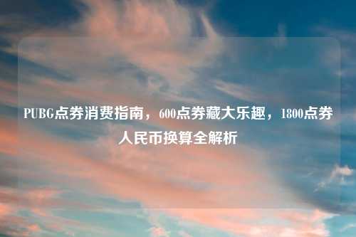 PUBG点券消费指南，600点券藏大乐趣，1800点券人民币换算全解析