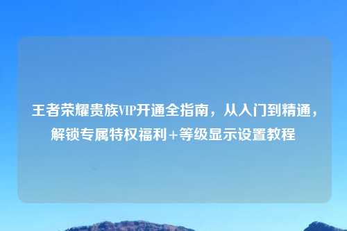 王者荣耀贵族VIP开通全指南，从入门到精通，解锁专属特权福利+等级显示设置教程