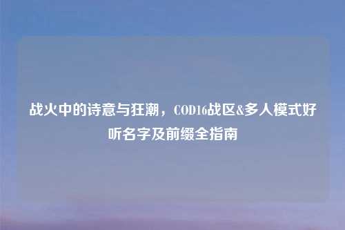 战火中的诗意与狂潮，COD16战区&多人模式好听名字及前缀全指南