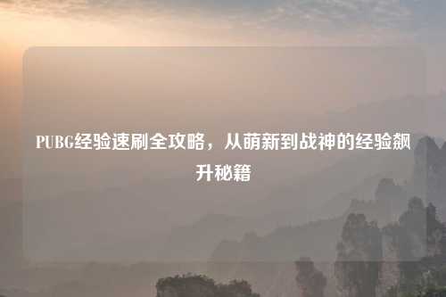 PUBG经验速刷全攻略，从萌新到战神的经验飙升秘籍