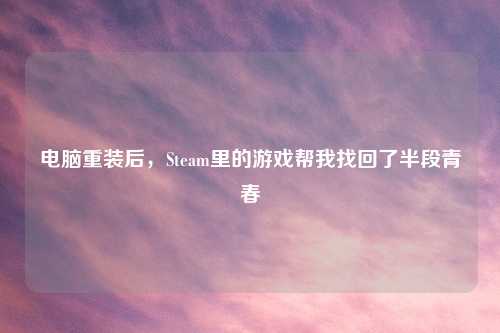 电脑重装后，Steam里的游戏帮我找回了半段青春