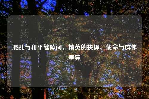 混乱与和平缝隙间，精英的抉择、使命与群体差异