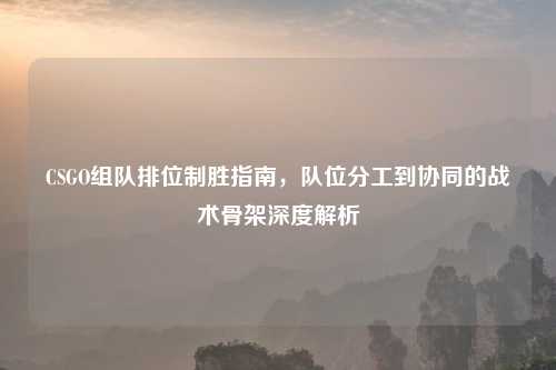 CSGO组队排位制胜指南，队位分工到协同的战术骨架深度解析