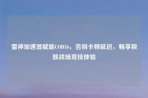 雷神加速器赋能COD16，告别卡顿延迟，畅享极致战场竞技体验