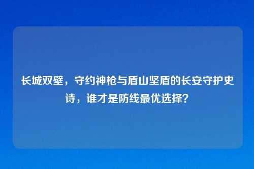 长城双壁，守约神枪与盾山坚盾的长安守护史诗，谁才是防线更优选择？