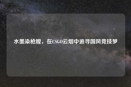 水墨染枪膛，在CSGO云烟中追寻国风竞技梦
