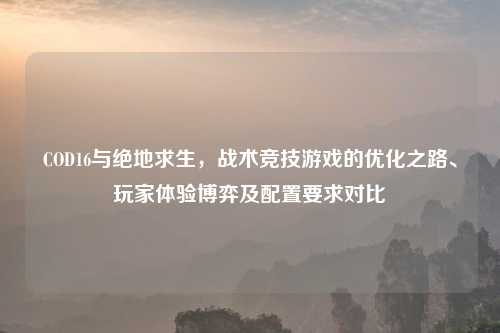 COD16与绝地求生，战术竞技游戏的优化之路、玩家体验博弈及配置要求对比