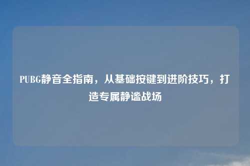PUBG静音全指南，从基础按键到进阶技巧，打造专属静谧战场
