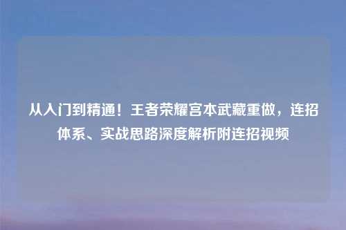 从入门到精通！王者荣耀宫本武藏重做，连招体系、实战思路深度解析附连招视频