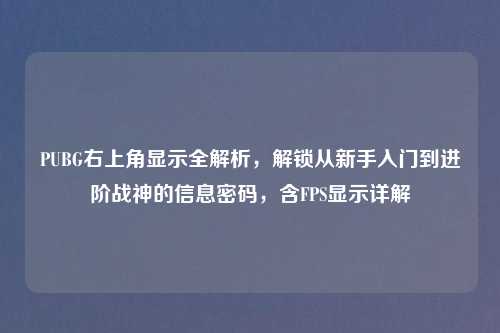 PUBG右上角显示全解析，解锁从新手入门到进阶战神的信息密码，含FPS显示详解