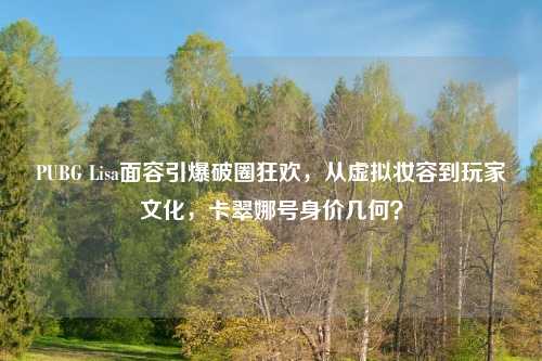 PUBG Lisa面容引爆破圈狂欢，从虚拟妆容到玩家文化，卡翠娜号身价几何？