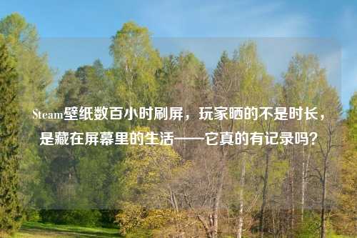 Steam壁纸数百小时刷屏，玩家晒的不是时长，是藏在屏幕里的生活——它真的有记录吗？