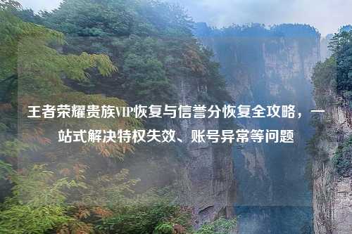 王者荣耀贵族VIP恢复与信誉分恢复全攻略，一站式解决特权失效、账号异常等问题