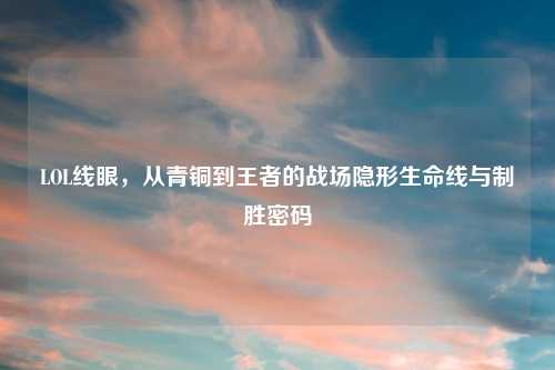 LOL线眼，从青铜到王者的战场隐形生命线与制胜密码