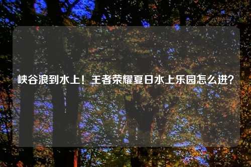 峡谷浪到水上！王者荣耀夏日水上乐园怎么进？