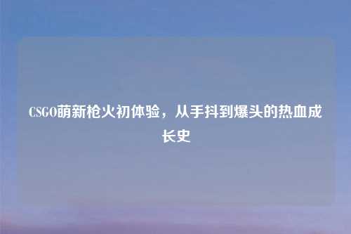 CSGO萌新枪火初体验，从手抖到爆头的热血成长史