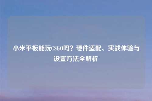 小米平板能玩CSGO吗？硬件适配、实战体验与设置     全解析