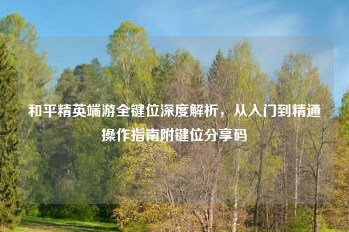 和平精英端游全键位深度解析，从入门到精通操作指南附键位分享码