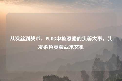 从发丝到战术，PUBG中被忽略的头等大事，头发染色竟藏战术玄机