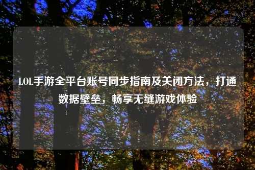 LOL手游全平台账号同步指南及关闭 ,打通数据壁垒,畅享无缝游戏体验