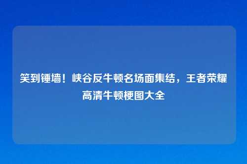 笑到锤墙！峡谷反牛顿名场面集结，王者荣耀高清牛顿梗图大全