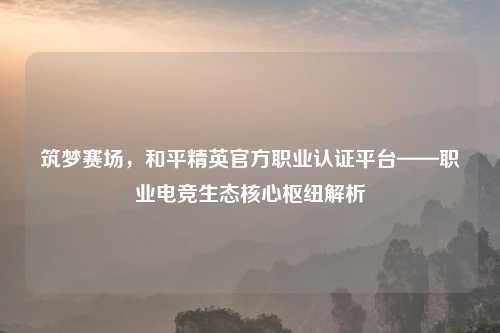 筑梦赛场，和平精英官方职业认证平台——职业电竞生态核心枢纽解析