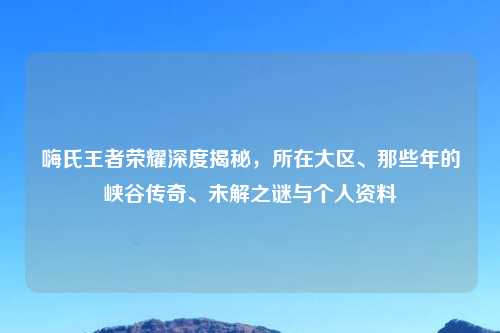 嗨氏王者荣耀深度揭秘，所在大区、那些年的峡谷传奇、未解之谜与个人资料
