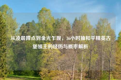 从凌晨蹲点到金光乍现，36小时抽和平精英古堡领主的经历与概率解析
