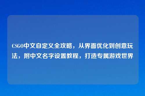 CSGO中文自定义全攻略，从界面优化到创意玩法，附中文名字设置教程，打造专属游戏世界