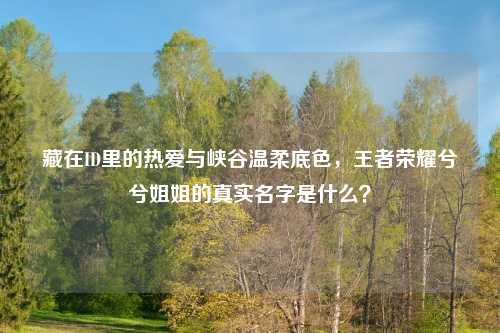 藏在ID里的热爱与峡谷温柔底色，王者荣耀兮兮姐姐的真实名字是什么？