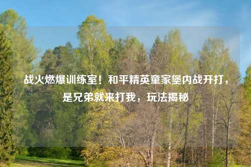 战火燃爆训练室！和平精英童家堡内战开打，是兄弟就来打我，玩法揭秘