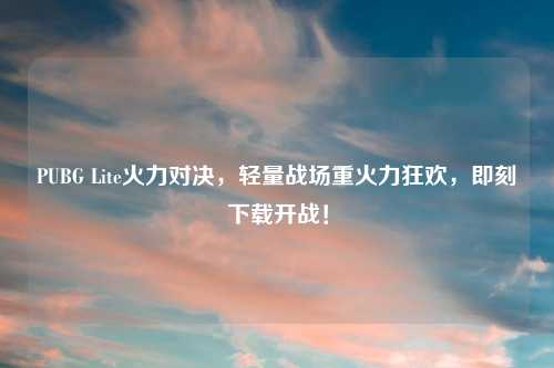 PUBG Lite火力对决，轻量战场重火力狂欢，即刻下载开战！