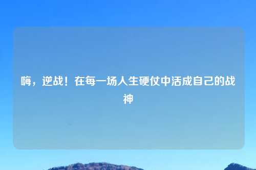嗨，逆战！在每一场人生硬仗中活成自己的战神