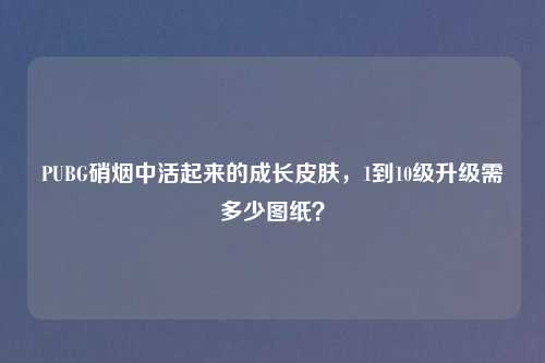 PUBG硝烟中活起来的成长皮肤，1到10级升级需多少图纸？