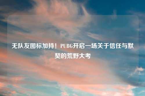无队友图标加持！PUBG开启一场关于信任与默契的荒野大考