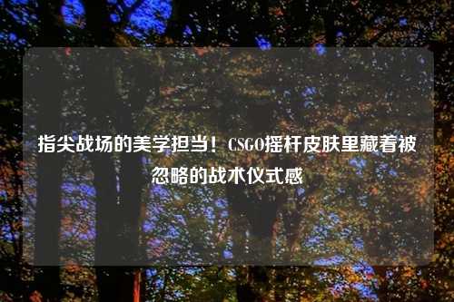 指尖战场的美学担当！CSGO摇杆皮肤里藏着被忽略的战术仪式感