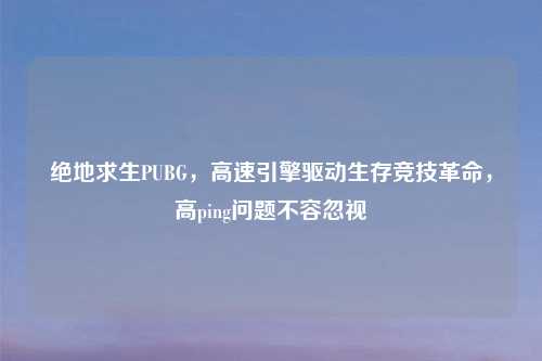 绝地求生PUBG，高速引擎驱动生存竞技革命，高ping问题不容忽视