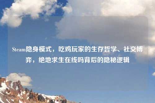 Steam隐身模式，吃鸡玩家的生存哲学、社交博弈，绝地求生在线吗背后的隐秘逻辑