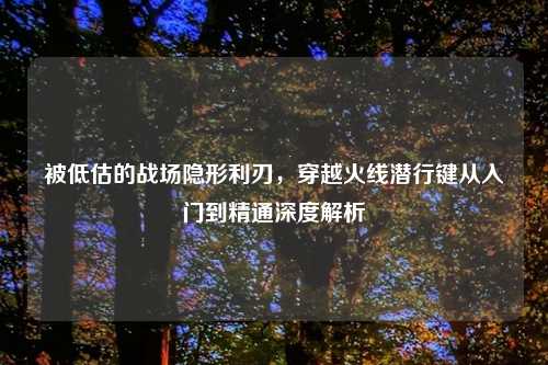 被低估的战场隐形利刃，穿越火线潜行键从入门到精通深度解析