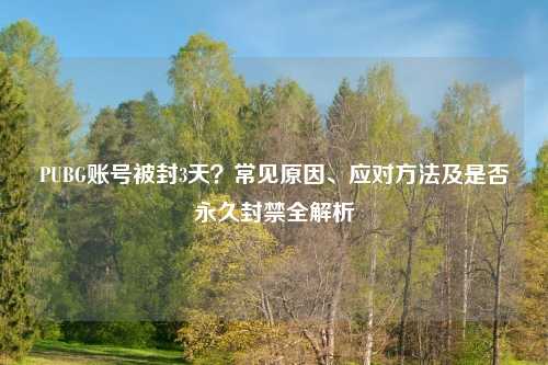 PUBG账号被封3天？常见原因、应对     及是否永久封禁全解析