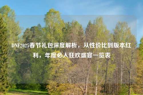 DNF2025春节礼包深度解析，从性价比到版本红利，年度必入狂欢盛宴一览表
