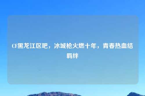 CF黑龙江区吧，冰城枪火燃十年，青春热血结羁绊
